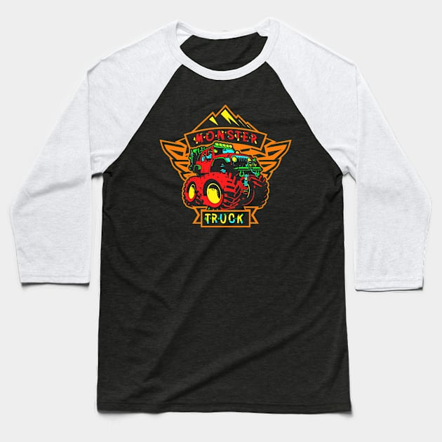 Monster Truck Baseball T-Shirt by black8elise